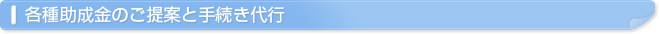 各種助成金のご提案と手続き代行